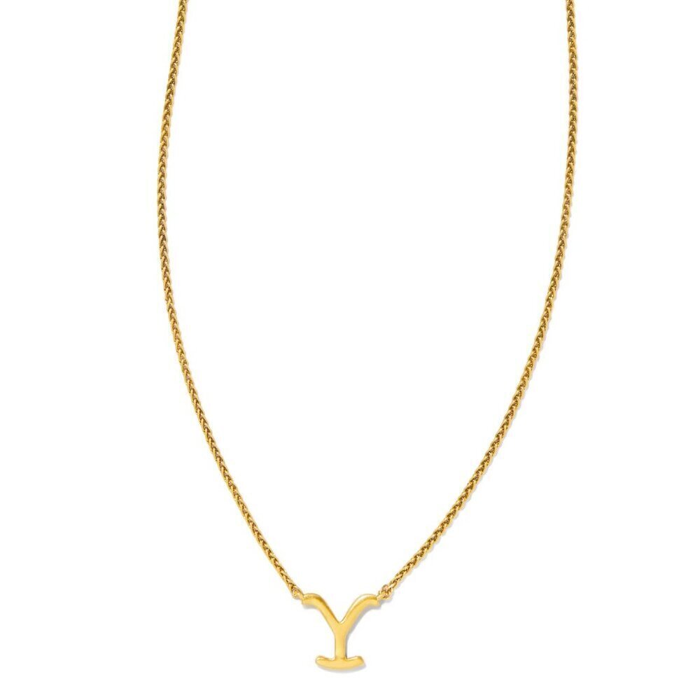 NWT $60 Kendra Scott x Yellowstone Dutton 14K Gold Plated Small Short Y Necklace